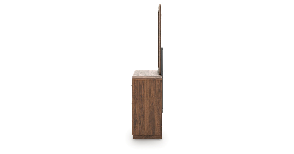 Fortlorn Walnut Brown Dresser and Mirror from Ashley Furniture - Luna Furniture