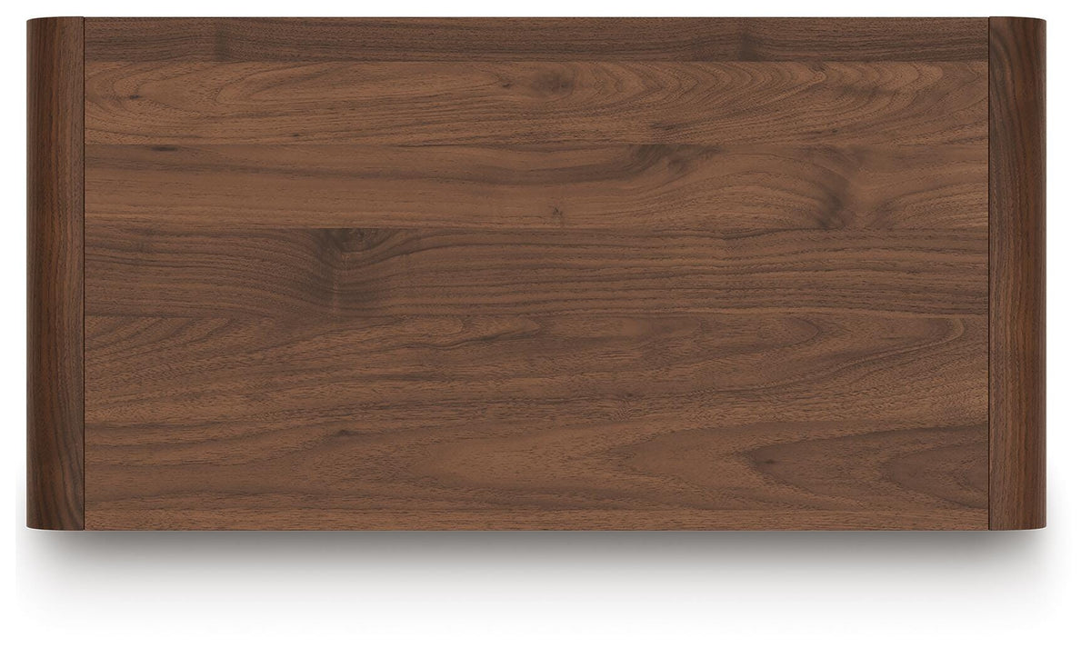 Fortlorn Walnut Brown King Panel Bed, Dresser, Mirror and Chest from Ashley - Luna Furniture