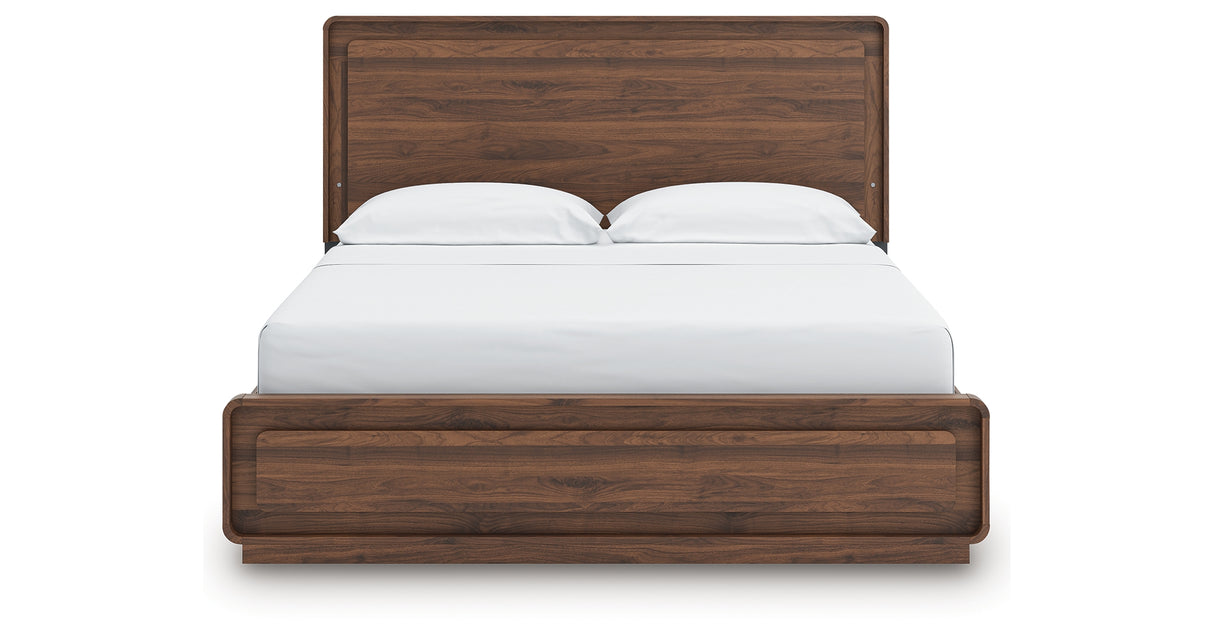 Fortlorn Walnut Brown California King Panel Bed from Ashley Furniture - Luna Furniture