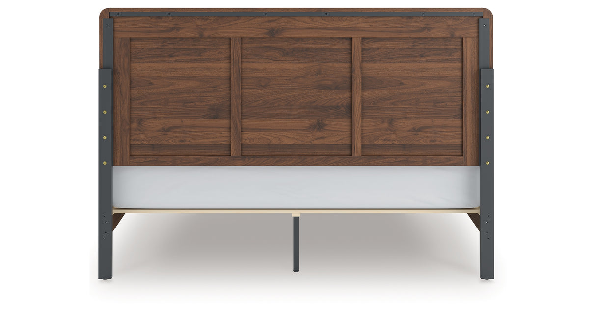 Fortlorn Walnut King Panel Bed, Dresser and 2 Nightstands from Ashley - Luna Furniture