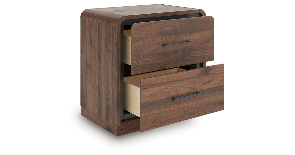Fortlorn Walnut King Panel Bed, Dresser and 2 Nightstands from Ashley - Luna Furniture