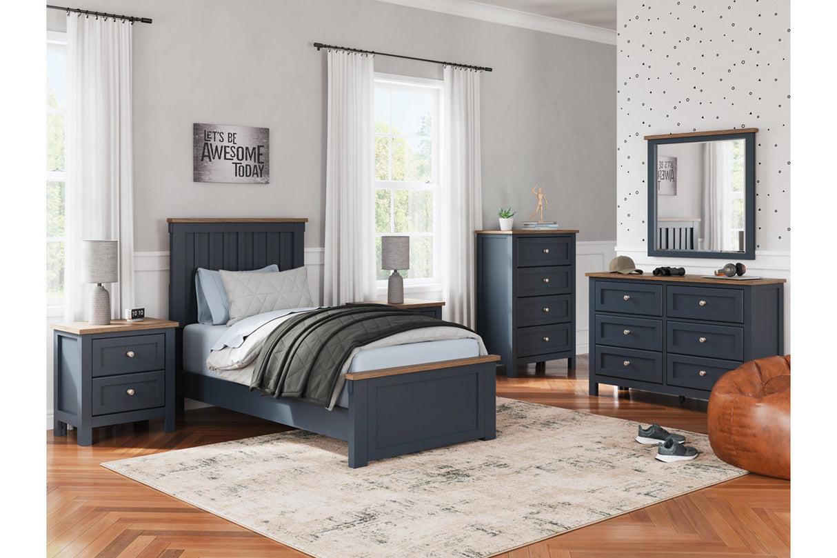 Landocken Brown/Blue Dresser and Mirror from Ashley - Luna Furniture