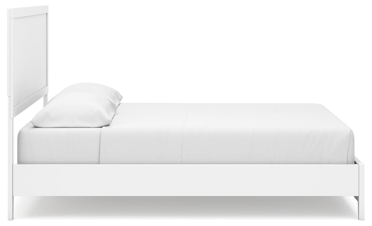 Binterglen White California King Panel Bed with Mirrored Dresser from Ashley - Luna Furniture