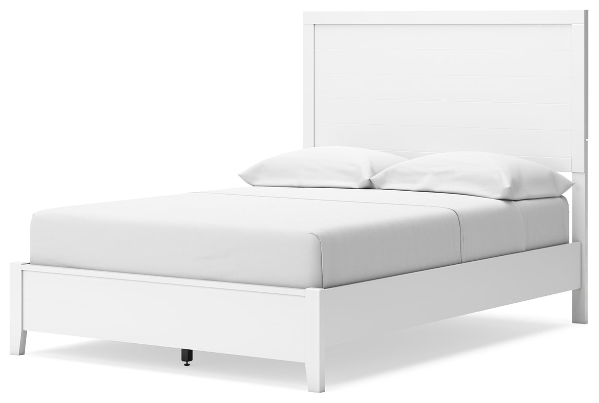 Binterglen White Full Panel Bed with Mirrored Dresser from Ashley Furniture - Luna Furniture