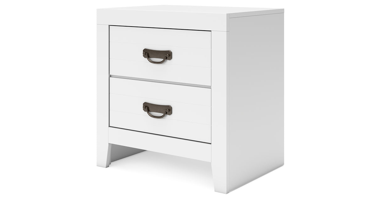 Binterglen Queen Panel Bed with Mirrored Dresser, Chest and Nightstand in White from Ashley Furniture - Luna Furniture