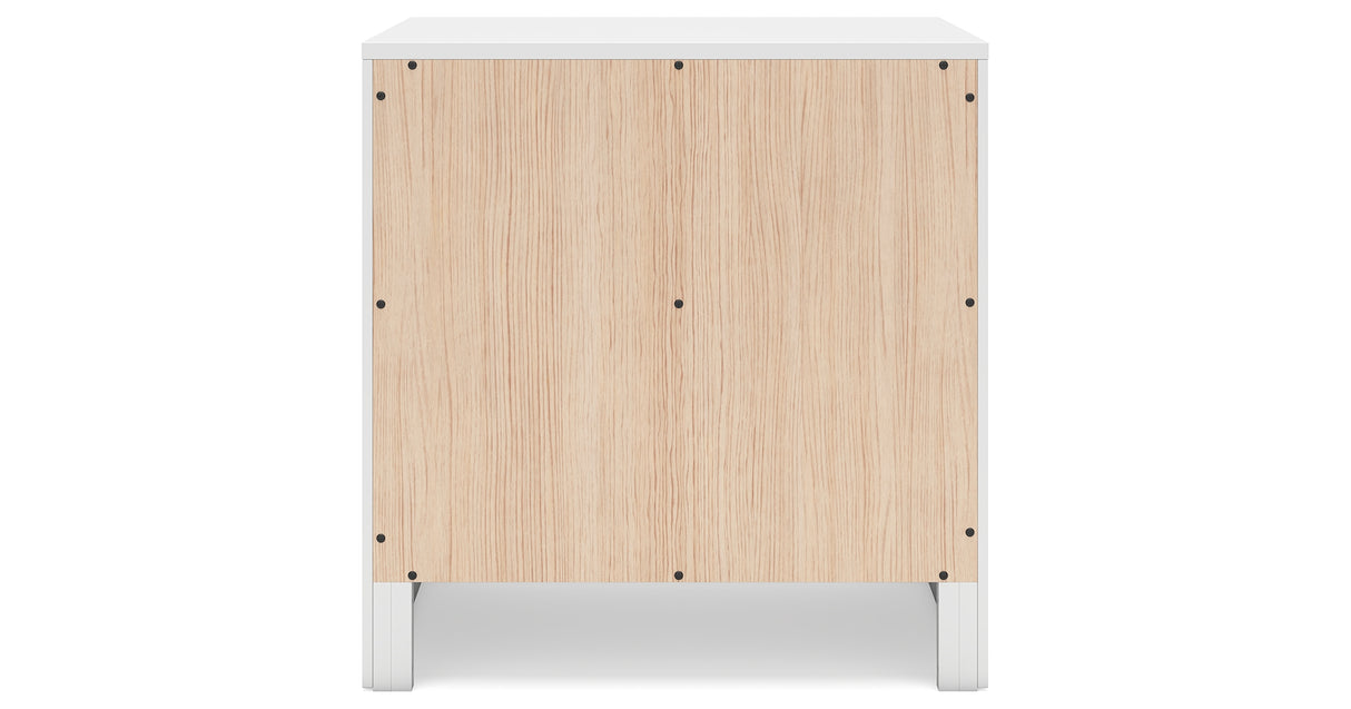 Binterglen Twin Panel Bed with Mirrored Dresser, Chest and 2 Nightstands in White from Ashley Furniture - Luna Furniture