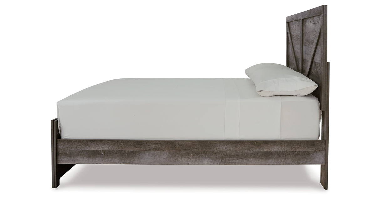 Wynnlow Gray Full Crossbuck Panel Bed and 2 Chests from Ashley Furniture - Luna Furniture