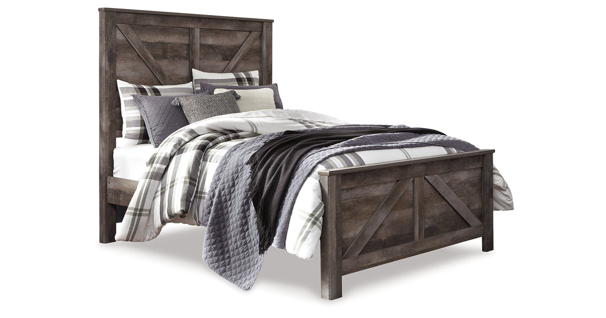Wynnlow Queen Crossbuck Panel Bed with Dresser in Gray from Ashley Furniture - Luna Furniture