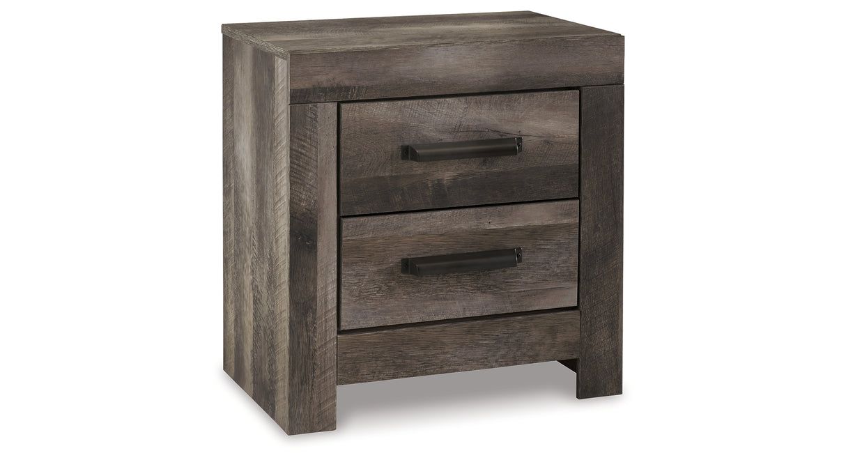 Wynnlow King Crossbuck Panel Bed with Mirrored Dresser and 2 Nightstands in Gray from Ashley - Luna Furniture