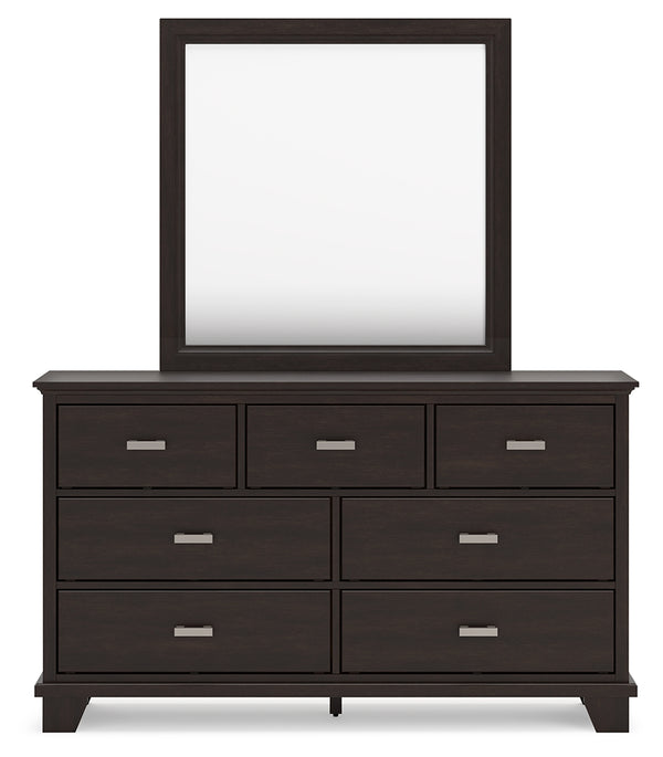 Covetown Dark Brown Bedroom Mirror (Mirror Only)