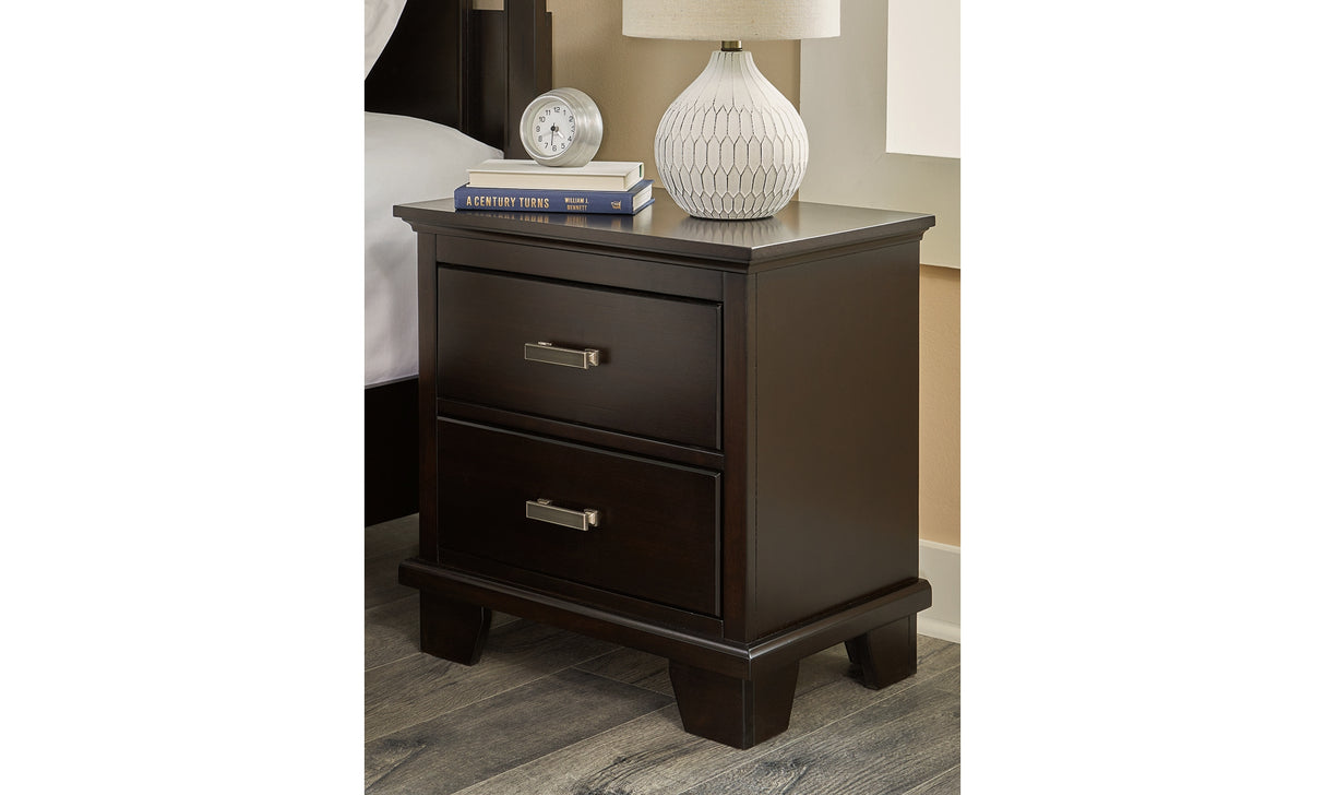 Covetown Twin Panel Bed with Dresser and 2 Nightstands in Dark Brown from Ashley Furniture - Luna Furniture