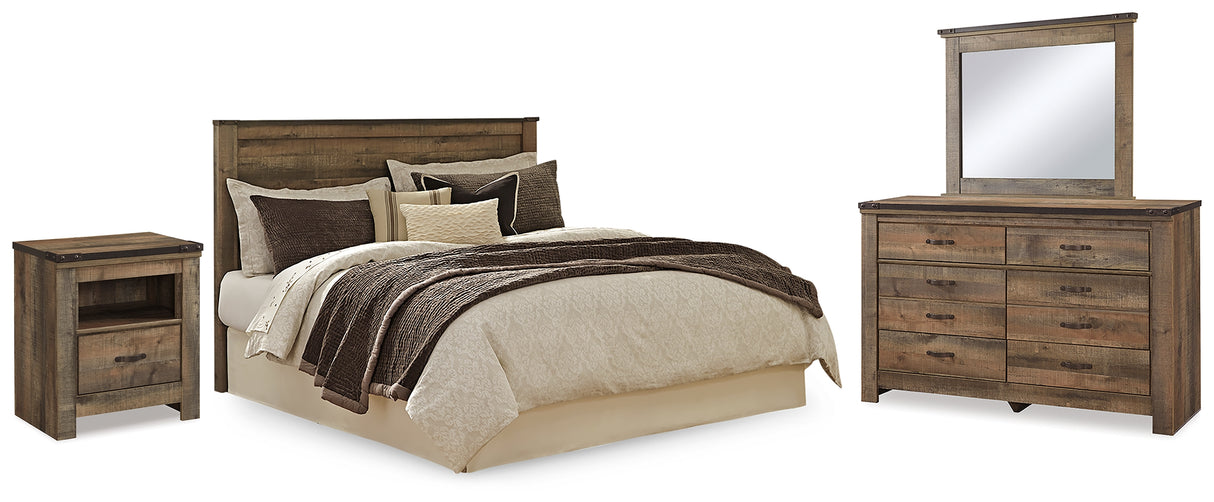 Trinell Brown King/California King Panel Headboard, Dresser, Mirror and Nightstand from Ashley Furniture - Luna Furniture