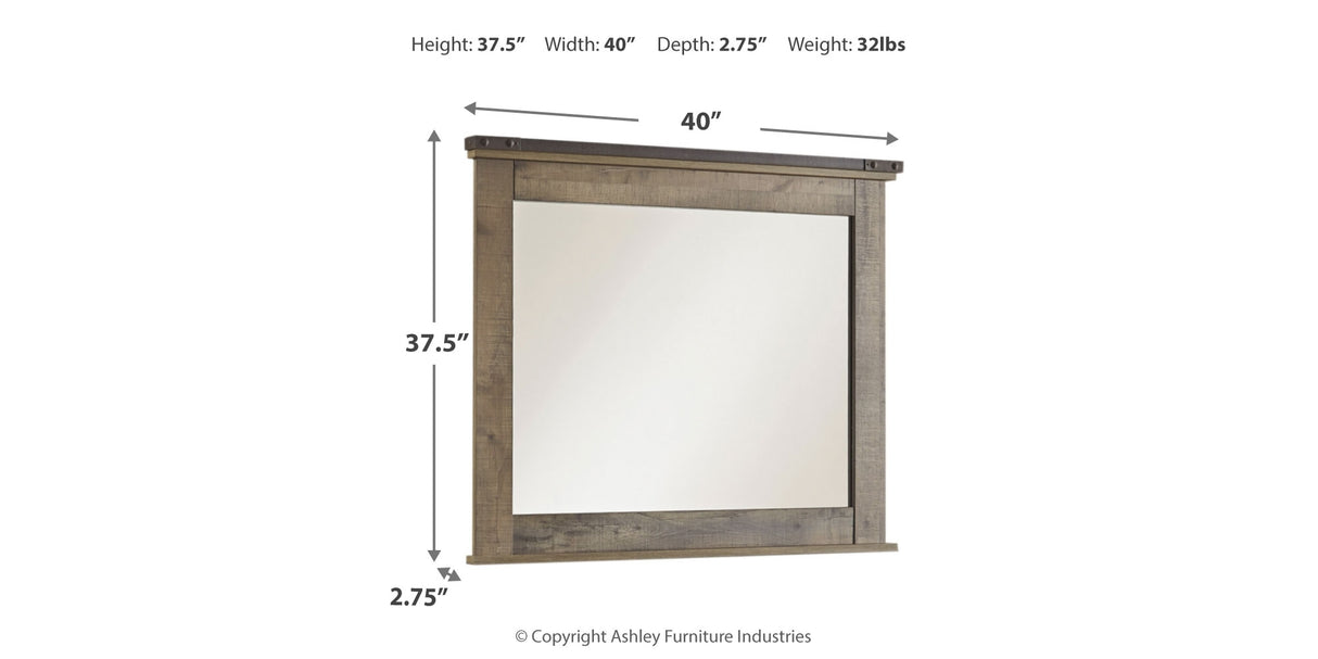 Trinell Brown Full Panel Bed, Dresser, Mirror and Nightstand from Ashley Furniture - Luna Furniture