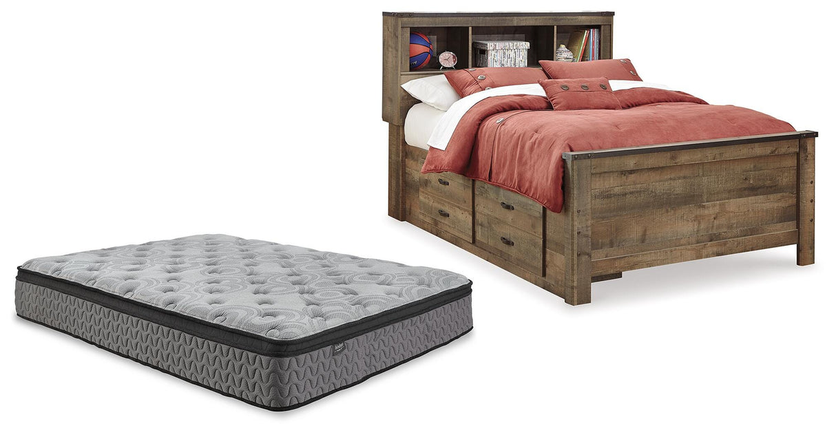 Trinell Brown Full Bookcase Bed with Mattress from Ashley - Luna Furniture