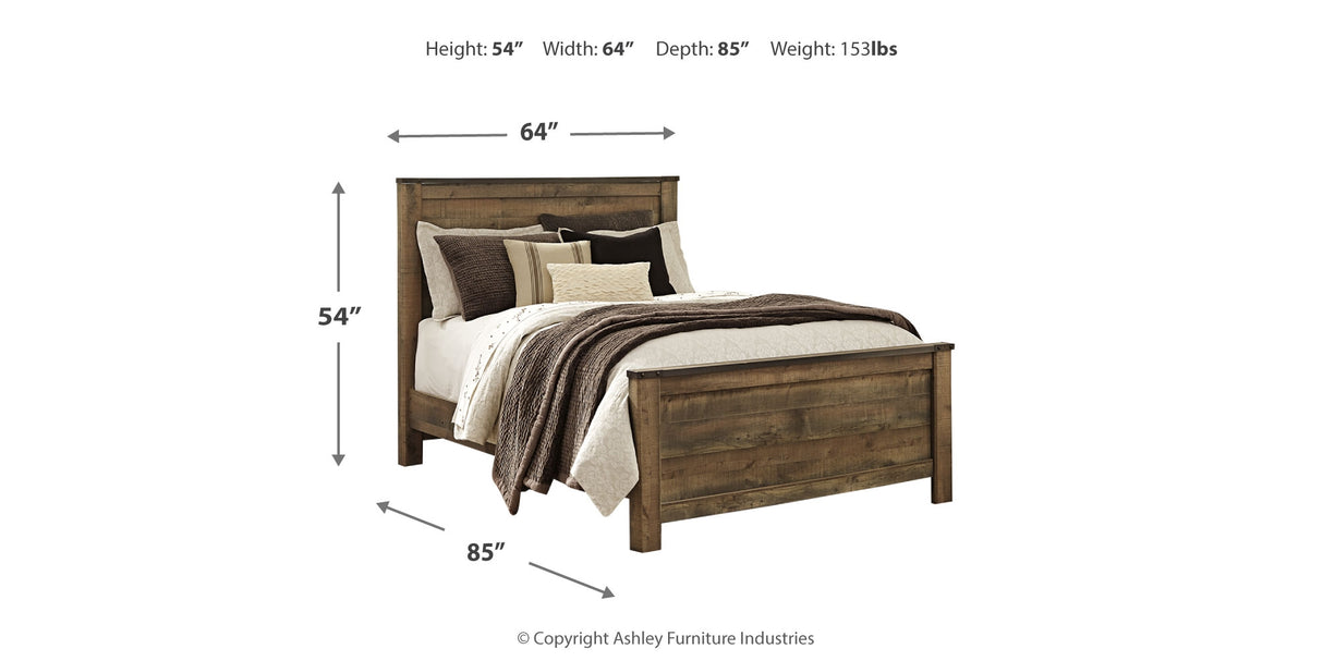 Trinell Brown Queen Panel Bed, Dresser, Mirror and Nightstand from Ashley Furniture - Luna Furniture