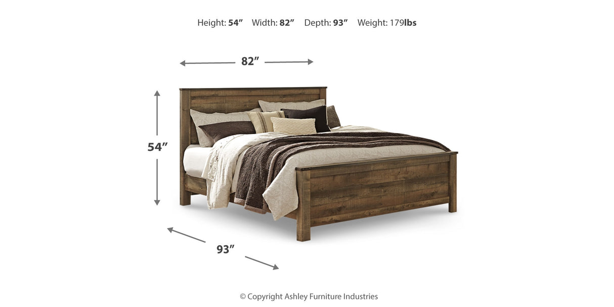 Trinell Brown King Panel Bed and Nightstand from Ashley - Luna Furniture