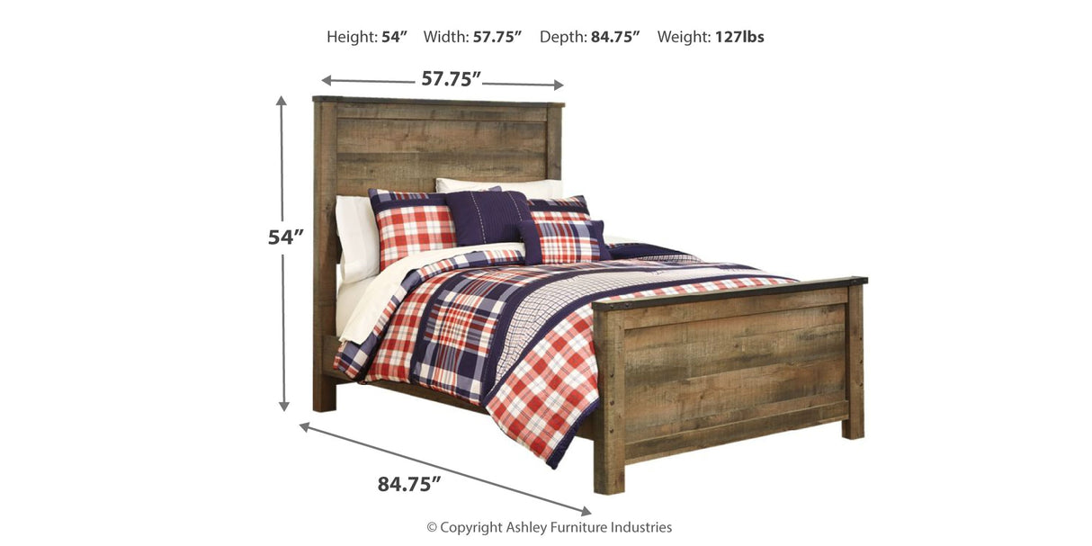 Trinell Brown Full Panel Bed, Dresser, Mirror and Nightstand from Ashley Furniture - Luna Furniture