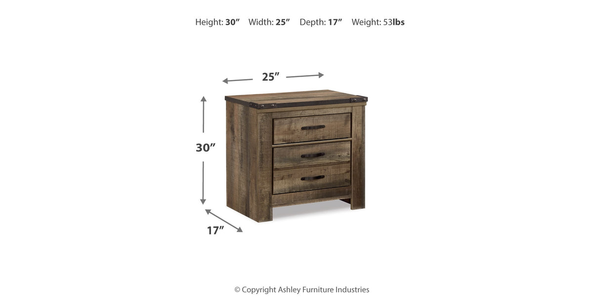 Trinell Brown King Panel Bed and Nightstand from Ashley - Luna Furniture