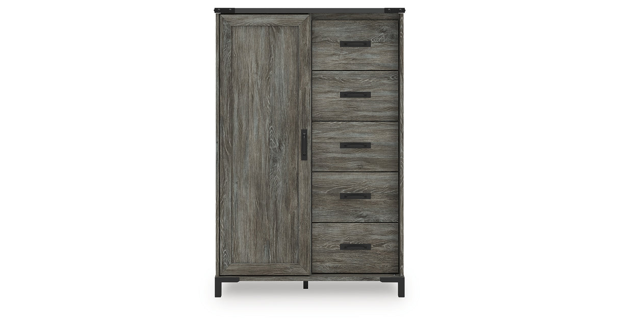 Frandern Full Bookcase Panel Bed with Storage, Dresser, Mirror and Chest from Ashley - Luna Furniture