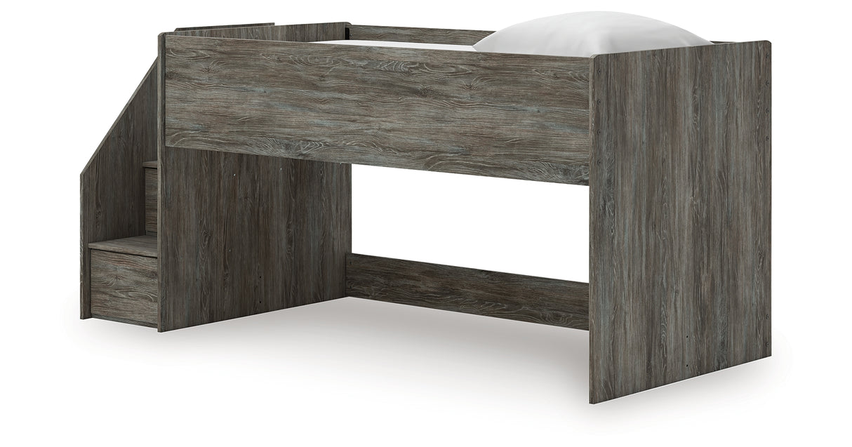 Frandern Gray Twin Loft Bed from Ashley Furniture - Luna Furniture