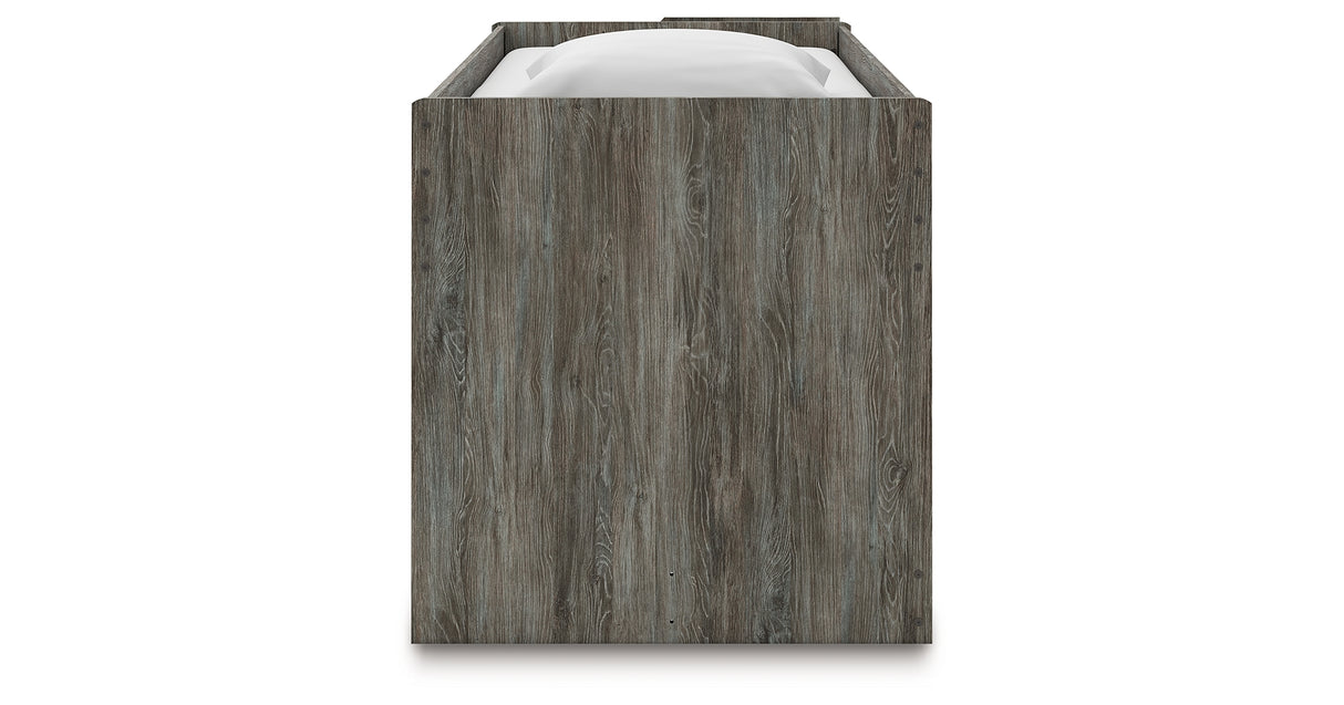 Frandern Gray Twin Loft Bed with Drawer Storage from Ashley Furniture - Luna Furniture