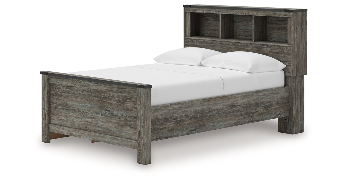 Frandern Full Bookcase Panel Bed with Storage, Dresser, Mirror and Chest from Ashley - Luna Furniture