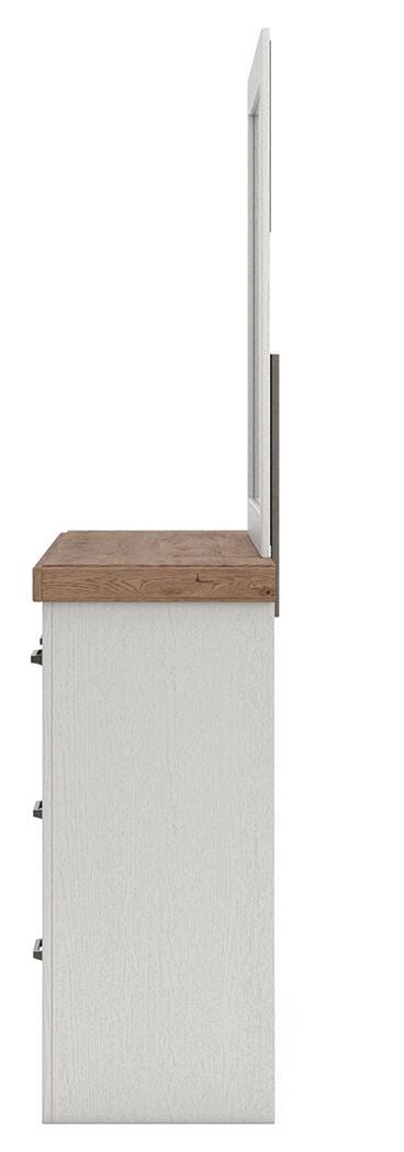 Savonport White/Brown Dresser and Mirror from Ashley - Luna Furniture