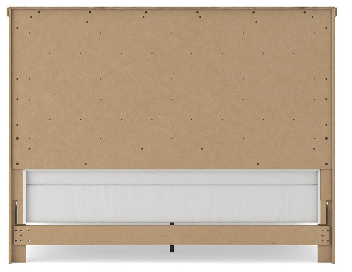 Savonport White/Brown King Panel Bed, Dresser, Mirror and Chest from Ashley - Luna Furniture
