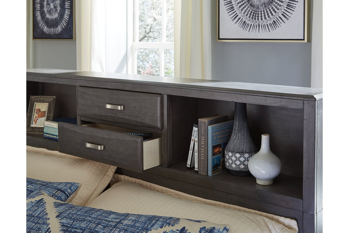 Caitbrook Gray California King Bookcase Storage Platform Bed from Ashley - Luna Furniture
