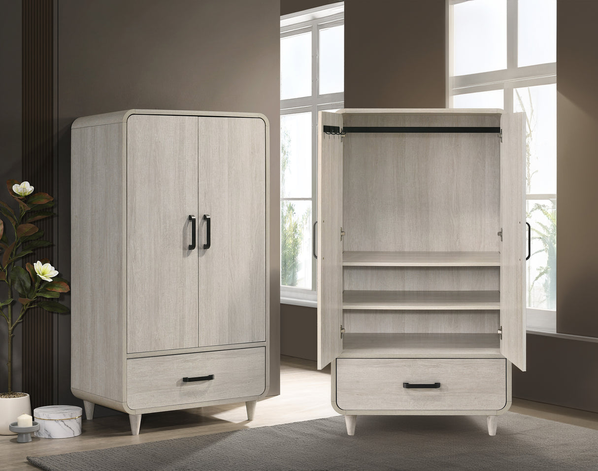 Nyomi White Armoire from Crown Mark - Luna Furniture