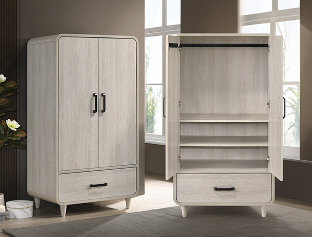 Nyomi White Armoire from Crown Mark - Luna Furniture