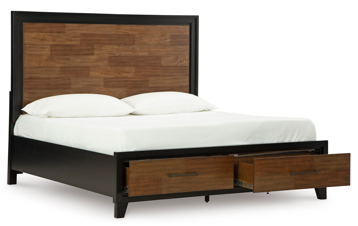 Kraeburn Brown/Black Storage Panel Bedroom Set from Ashley - Luna Furniture