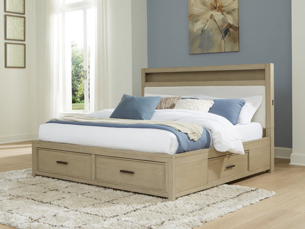 Calmoro Gray Queen Bookcase Bed