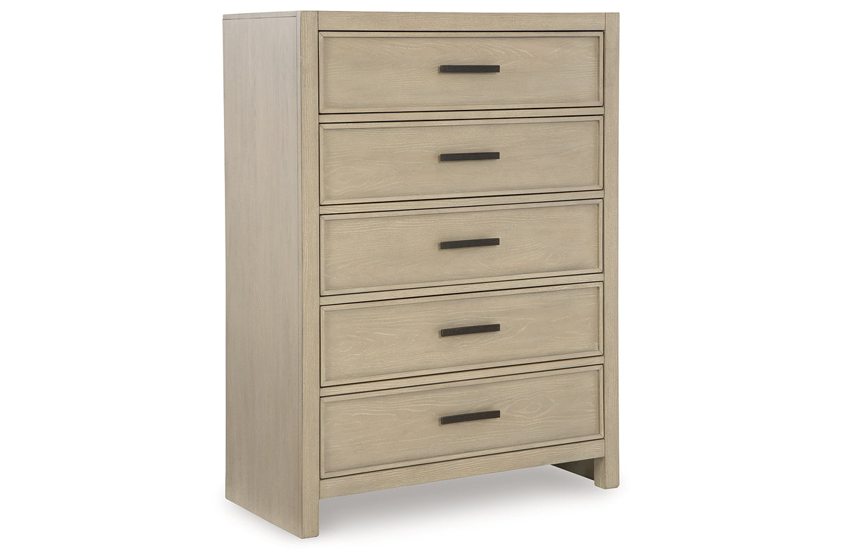 Calmoro Gray California King Bookcase Bed with Mirrored Dresser, Chest and 2 Nightstands from Ashley - Luna Furniture