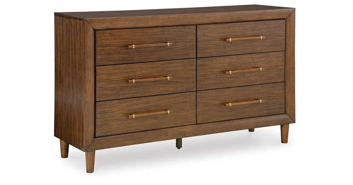 Lyncott King Upholstered Bed with Dresser and 2 Nightstands in Brown from Ashley - Luna Furniture