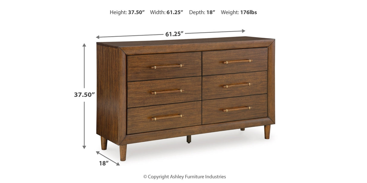 Lyncott King Upholstered Bed with Dresser and 2 Nightstands in Brown from Ashley - Luna Furniture