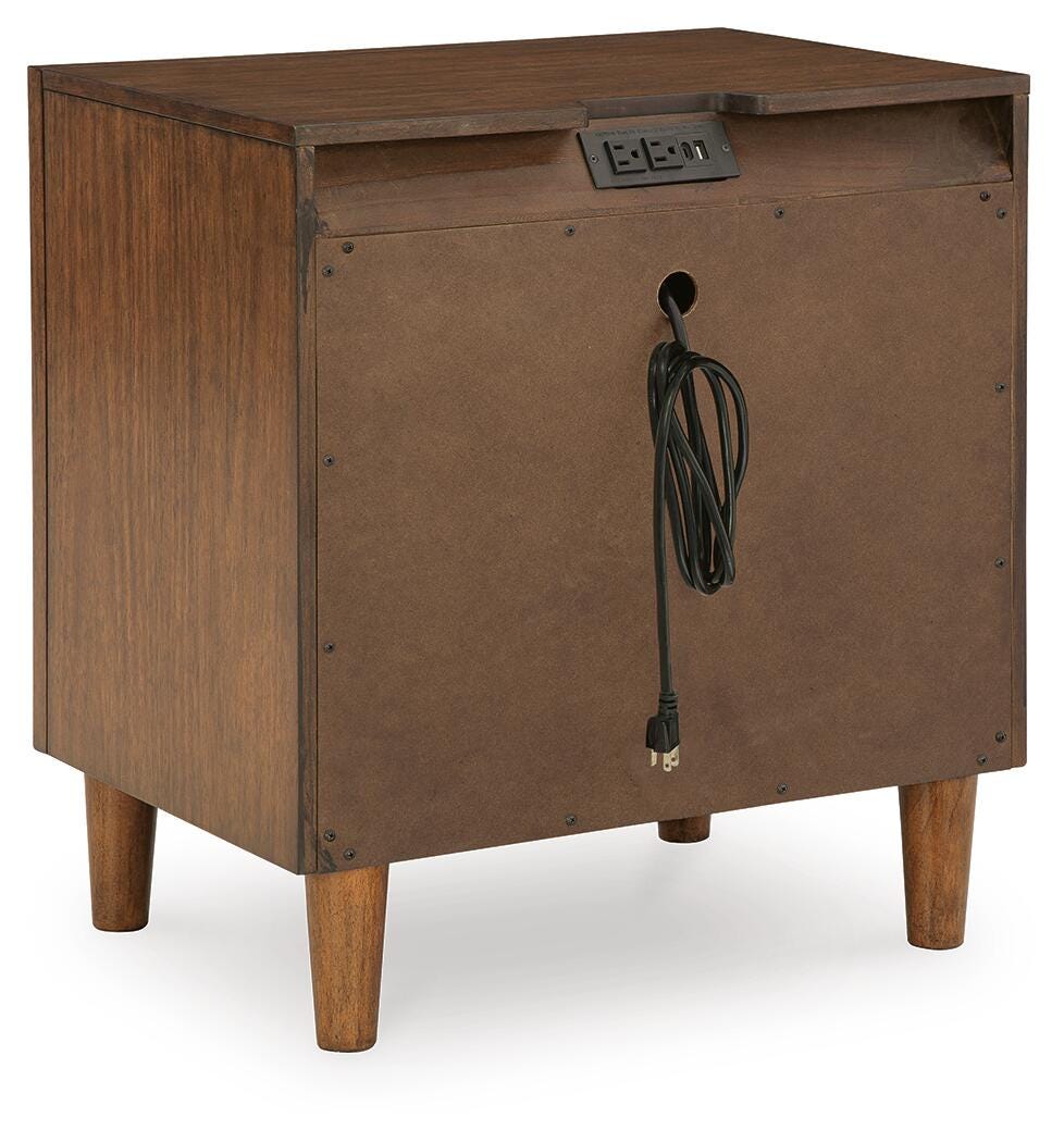 Lyncott Brown/Beige Queen Upholstered Bed, Dresser, Mirror and 2 Nightstands from Ashley Furniture - Luna Furniture