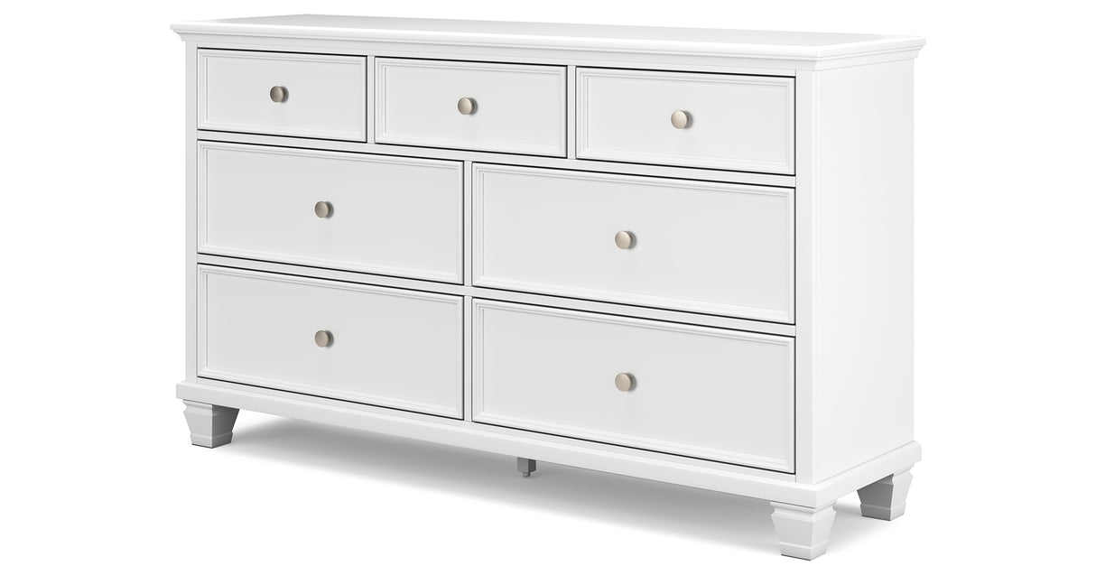 Fortman Queen Panel Storage Bed with Dresser and Chest in White from Ashley Furniture - Luna Furniture