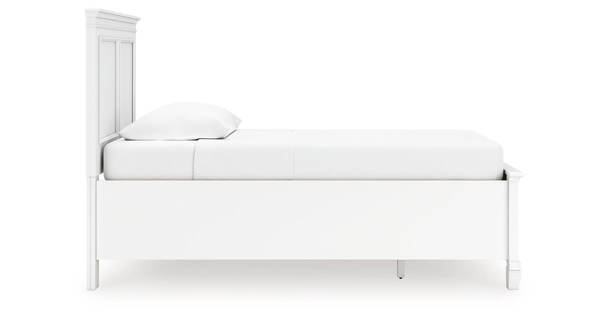 Fortman Twin Panel Storage Bed with Dresser and Nightstand in White from Ashley Furniture - Luna Furniture