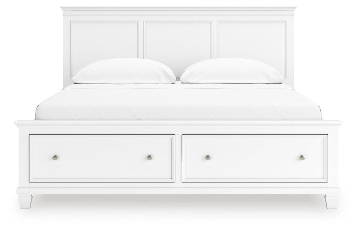 Fortman White California King Panel Storage Bed from Ashley - Luna Furniture