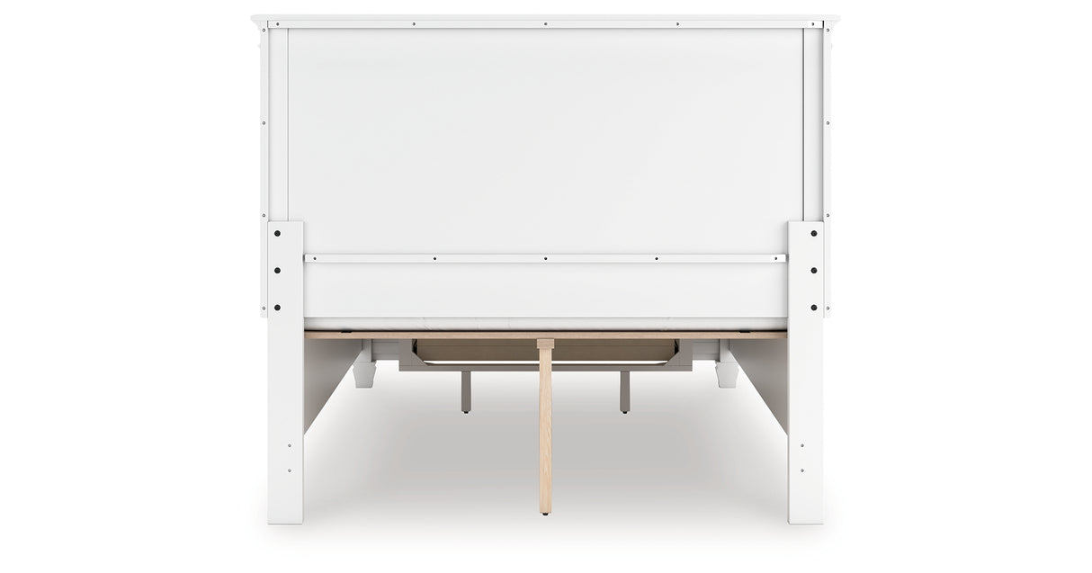 Fortman Full Panel Storage Bed with Mirrored Dresser and Nightstand in White from Ashley Furniture - Luna Furniture