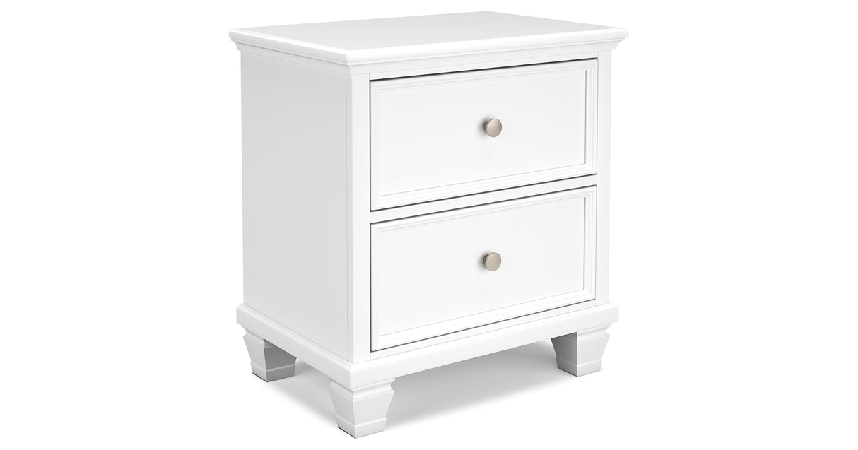 Fortman King Panel Storage Bed with Mirrored Dresser and Nightstand in White from Ashley Furniture - Luna Furniture