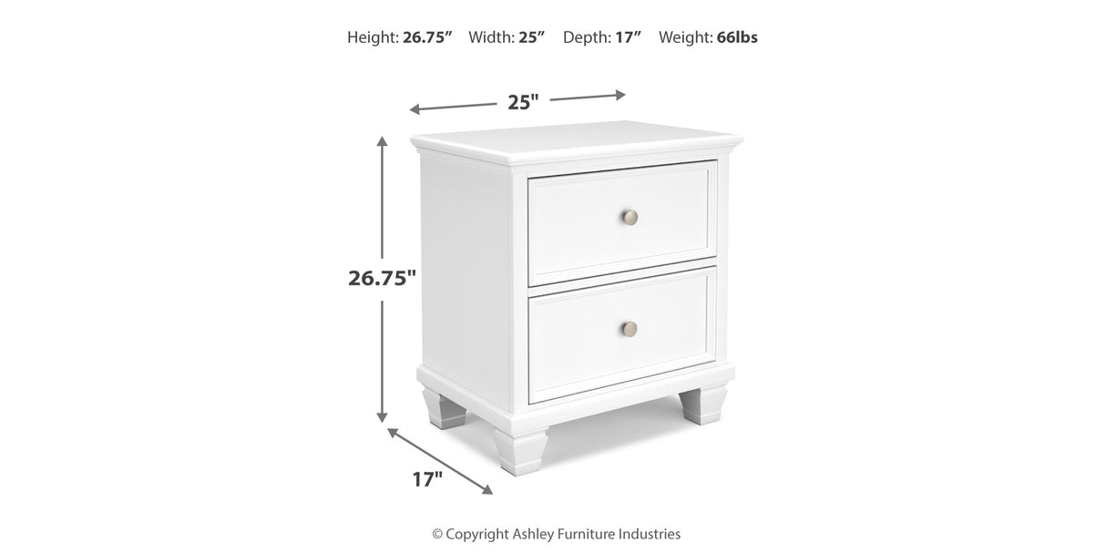 Fortman Full Panel Storage Bed with Mirrored Dresser and Nightstand in White from Ashley Furniture - Luna Furniture