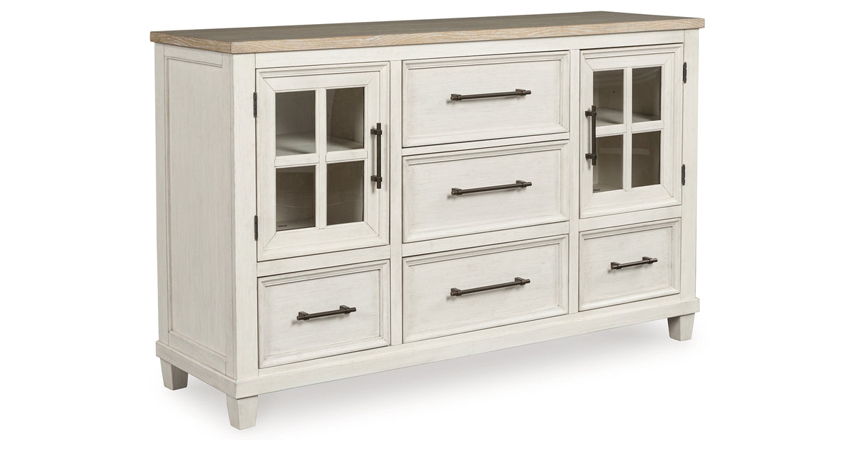 Shaybrock King Panel Bed with Dresser and 2 Nightstands in Antique White from Ashley - Luna Furniture