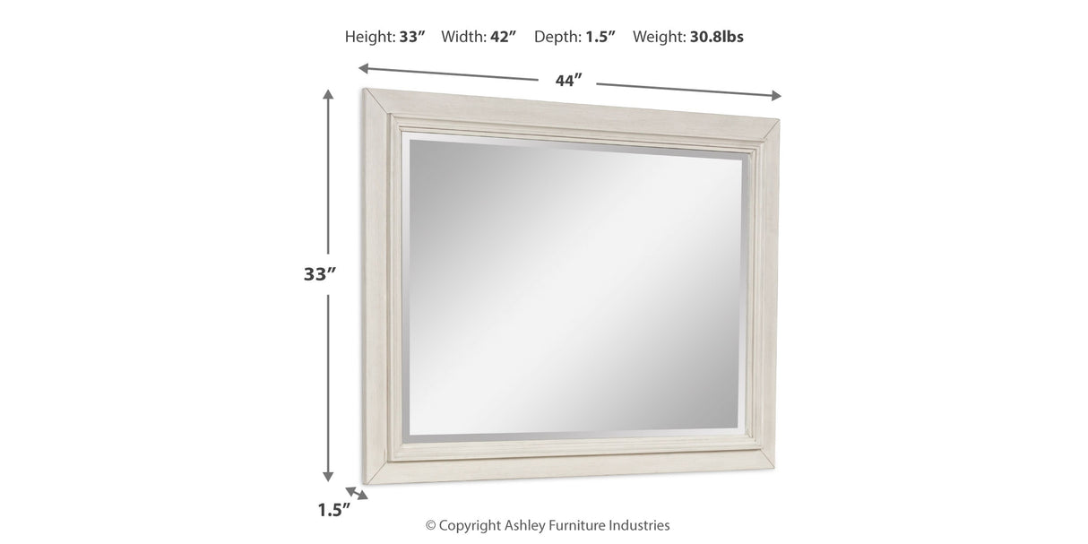 Shaybrock Antique White/Brown Bedroom Mirror (Mirror Only) from Ashley Furniture - Luna Furniture