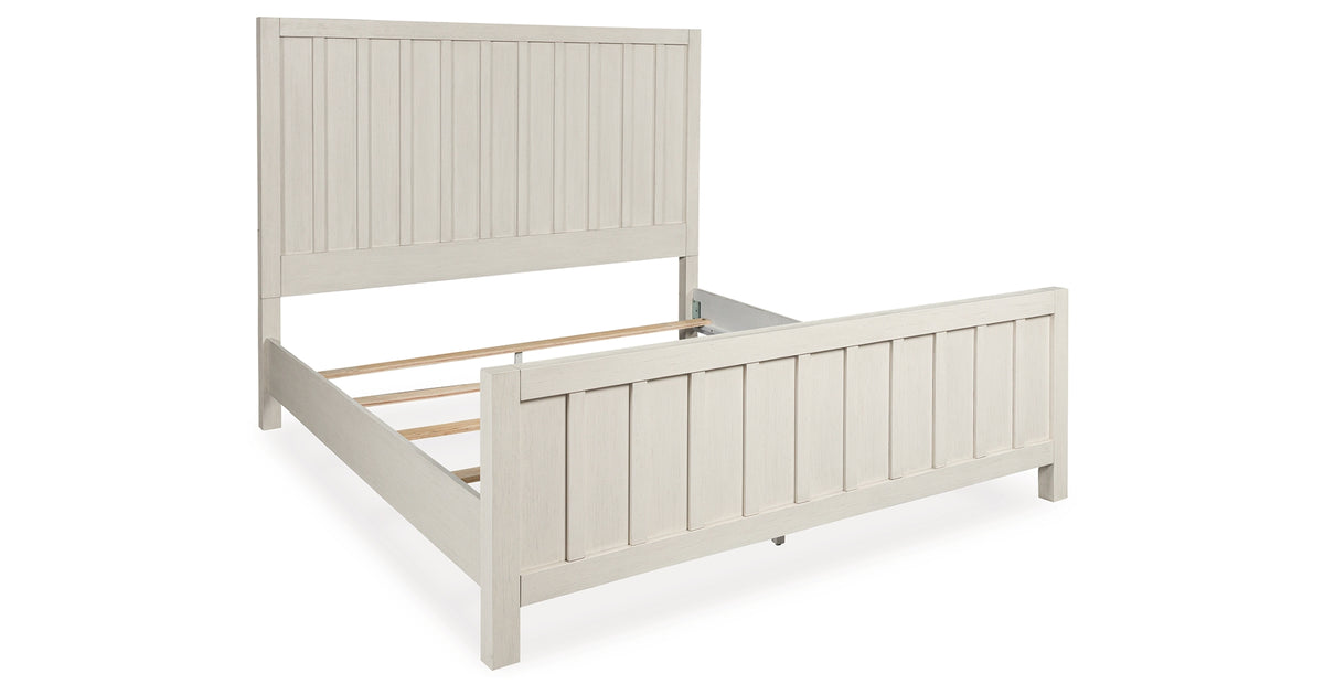Shaybrock Antique White King Panel Bed from Ashley - Luna Furniture