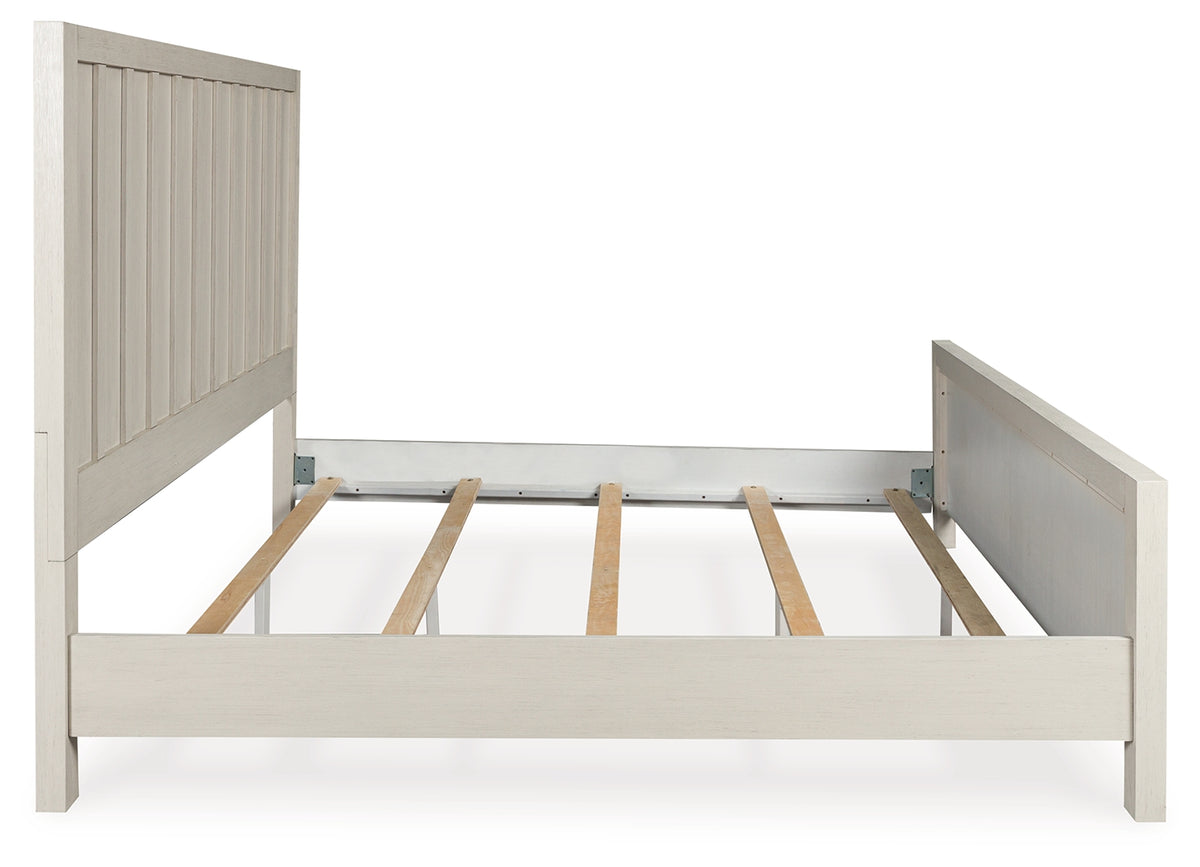 Shaybrock Antique White Queen Panel Bed from Ashley - Luna Furniture