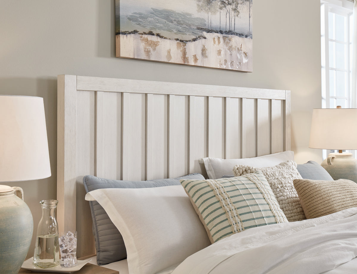 Shaybrock Antique White Queen Panel Bed from Ashley - Luna Furniture