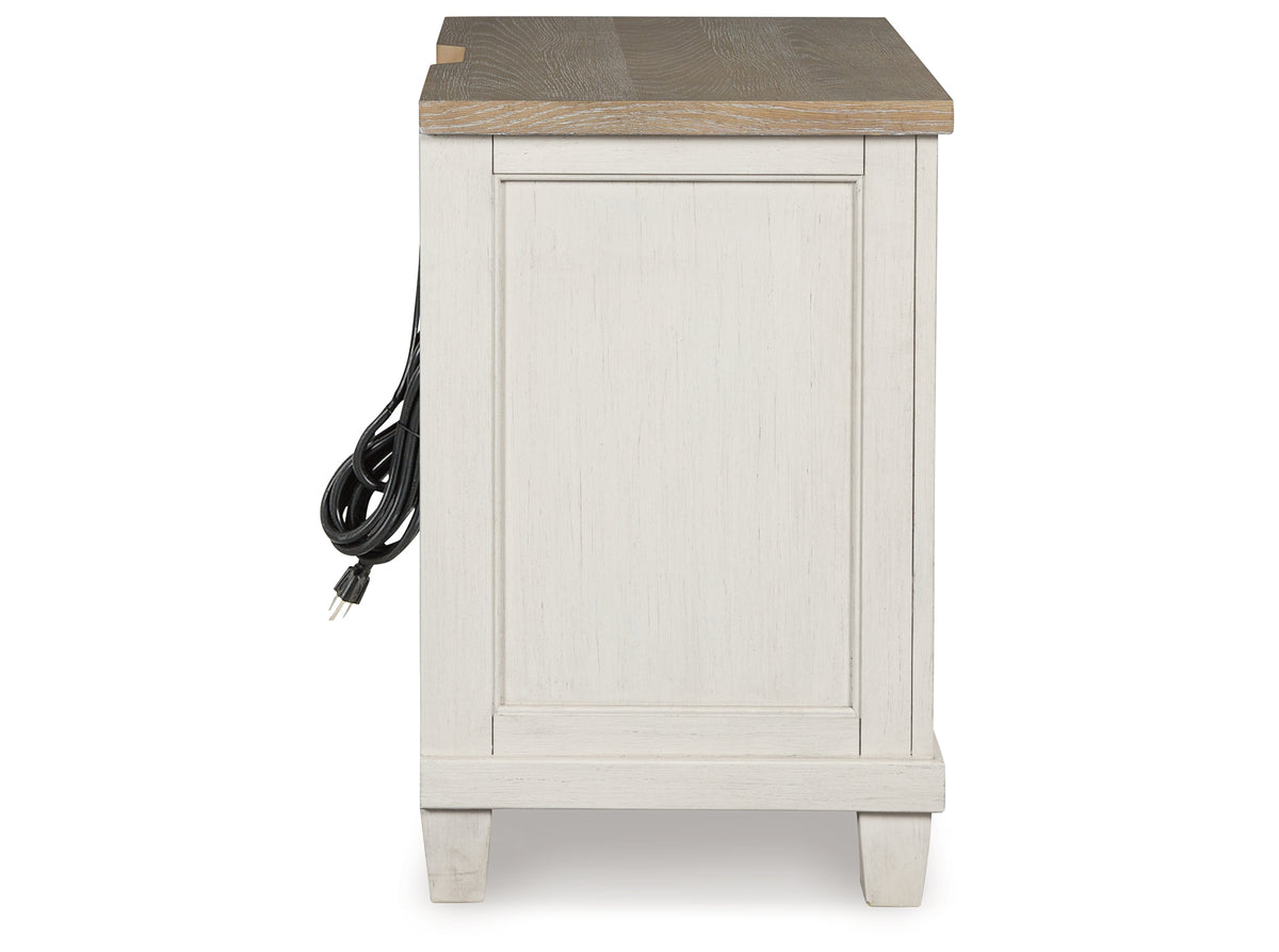 Shaybrock Antique White/Brown Nightstand from Ashley - Luna Furniture