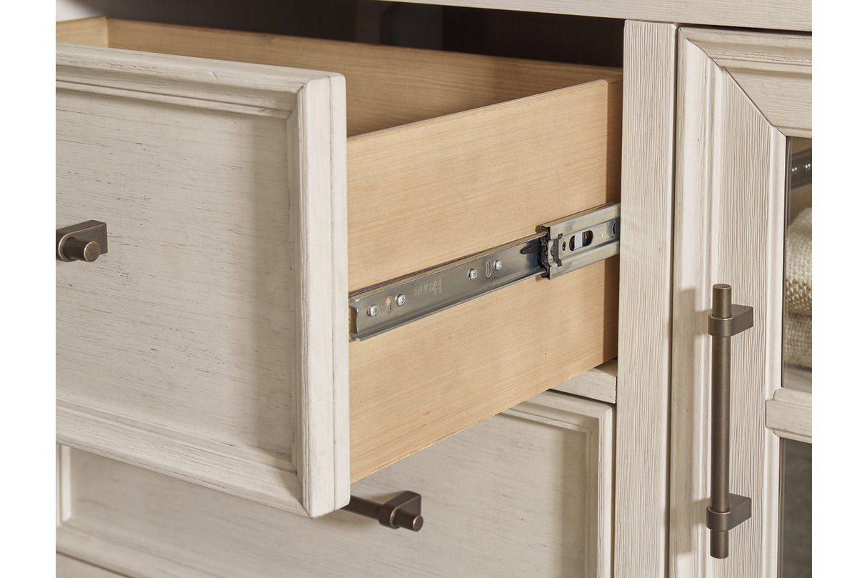 Shaybrock Antique White/Brown Dresser and Mirror from Ashley - Luna Furniture